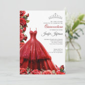 Elegante Quinceanera Uitnodiging (Staand voorkant)