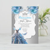 Elegante Quinceanera Uitnodiging (Staand voorkant)