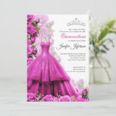 Elegante Quinceanera Uitnodiging (Staand voorkant)