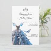 Elegante Quinceanera Uitnodiging (Staand voorkant)