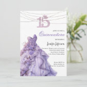 Elegante Quinceanera Uitnodiging (Staand voorkant)