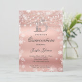 Elegante Quinceanera Uitnodiging (Staand voorkant)