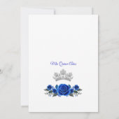 Elegante Quinceañera uitnodiging Bloem blauw Z3 (Achterkant)