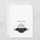 Elegante Quinceañera uitnodiging bloem zwart Z2 (Achterkant)