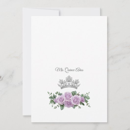 Elegante Quinceañera Uitnodiging Bloemig Paars Z4 (Achterkant)