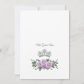 Elegante Quinceañera Uitnodiging Bloemrijk Paars Z (Achterkant)