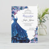 Elegante Quinceanera-uitnodiging Kaart (Staand voorkant)