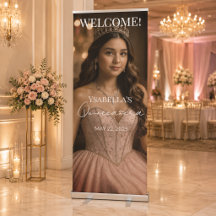 Elegante Quinceañera Welkom Banner