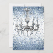 Elegante Quineanera Blue Glitter Blue Gown Party Kaart (Achterkant)