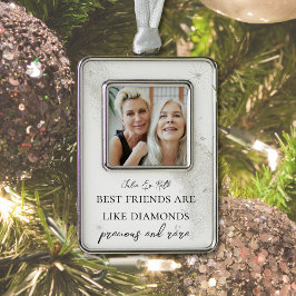 Elegante Quote Beste Vriend Foto ingelijst Ornamen Verzilverd Omlijst Ornament