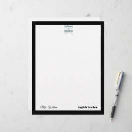 Elegante quote met naam van de leraar in modern wi briefhoofd