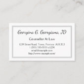 Elegante raadsman bij Law Visitekaartje (Voorkant)