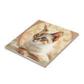 Elegante Ragdoll Cat in Art Nouveau Tegeltje (Zijkant)