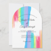 Elegante Rainbow Arch bruiloft Kaart (Voorkant)