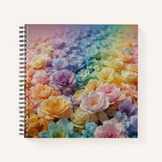 Elegante Rainbow Floral Spiral uniek Notitieboek