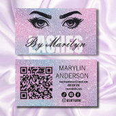 Elegante Rainbow Glitter Gradient Lash Scannable Visitekaartje