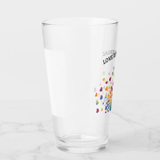 Elegante Rainbow of Hearts Design Glas (Rechts)