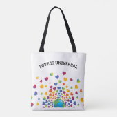 Elegante Rainbow of Hearts Design Tote Bag (Achterkant)
