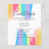 Elegante Rainbow Wedding Event Details Blad (Voorkant)