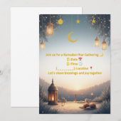 Elegante Ramadan Iftar uitnodiging 🌙 Goud & Marin (Voorkant / Achterkant)
