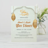 Elegante Ramadan Iftar-uitnodiging met gouden lant Kaart (Staand voorkant)