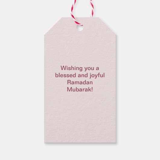 Elegante Ramadan Kareem Aanpassen Cadeaulabel (Achterkant)