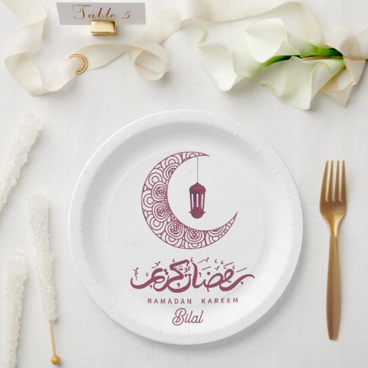 Elegante Ramadan Kareem Custom Papieren Bordje (Huwelijk)