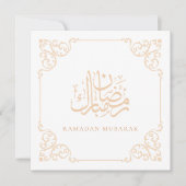 Elegante Ramadan Kareem Gouden Lijst Groet Feestdagenkaart (Voorkant)