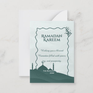 Elegante Ramadan Kareem Persoonlijke Islamitische  Notitiekaartje