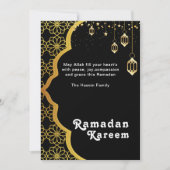 Elegante Ramadan Kareem Zwarte Gouden Vakantiekaar Feestdagenkaart (Voorkant)