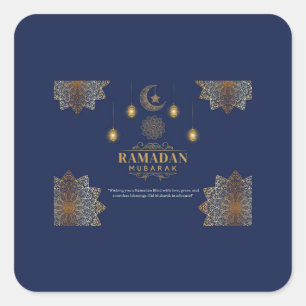 Elegante Ramadan-lantaarn groet Vierkante Sticker