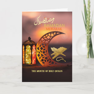 Elegante Ramadan Mubarak Heilige Koran met halve m Kaart