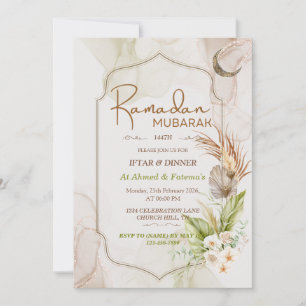 Elegante Ramadan Mubarak Iftar dineruitnodiging Kaart