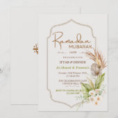 Elegante Ramadan Mubarak Iftar- en dineruitnodigin Kaart (Voorkant / Achterkant)