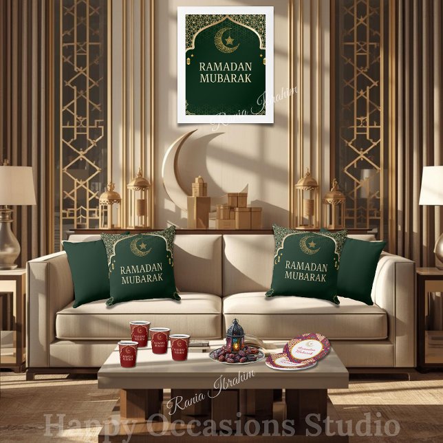 Elegante Ramadan Mubarak Worpillow Kussen (Creator heeft geüpload)