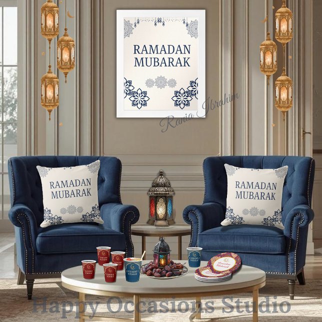 Elegante Ramadan Mubarak Worpkussen Kussen (Creator heeft geüpload)