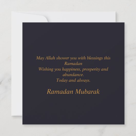 Elegante Ramadan Mubarak Zwart Gouden Halve Maan S Feestdagenkaart (Achterkant)