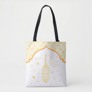 Elegante Ramadanlantaarn & Halve Maan Tote Bag