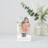 Elegante rand | Fotograaf QR Code Verticaal Visitekaartje (Staand voorkant)