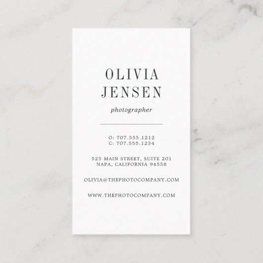 Elegante rand | Fotograaf QR Code Verticaal Visitekaartje (Achterkant)