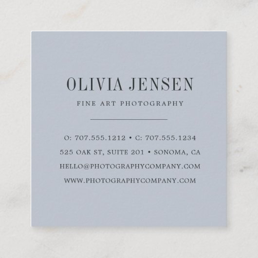 Elegante rand | Fotograaf QR Code Vierkante Visitekaartje (Achterkant)