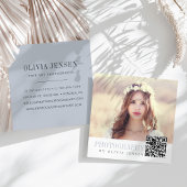 Elegante rand | Fotograaf QR Code Vierkante Visitekaartje