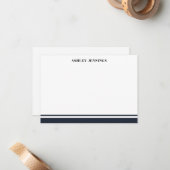 Elegante rand gepersonaliseerde zaken zwart wit notitiekaartje (Voorkant / Achterkant in situ)