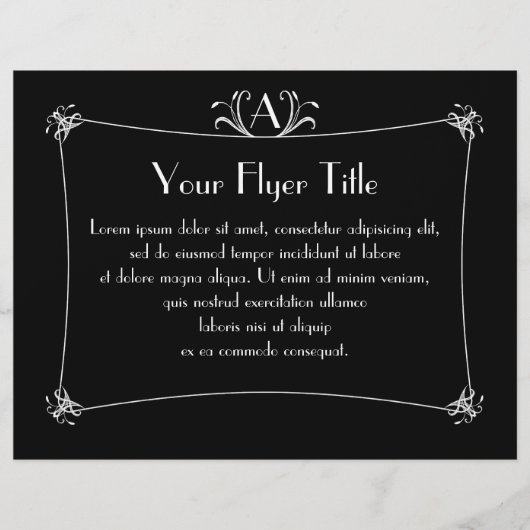 Elegante rand met aanpasbare naamletters flyer (Voorkant)