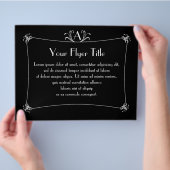 Elegante rand met aanpasbare naamletters flyer (Hand)