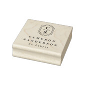 Elegante rand met monogram initiaal Ex Libris boek Rubberstempel (Stempel)