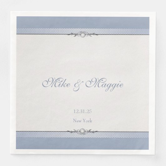 Elegante rand monogram servet (Voorkant)