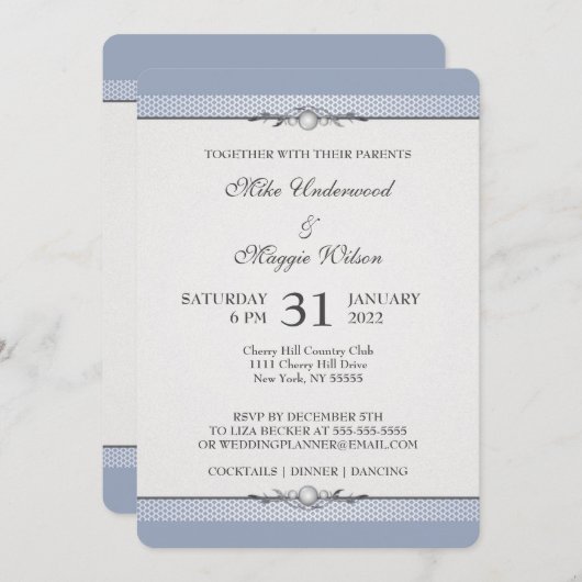 Elegante rand trouwfeest uitnodiging (Voorkant / Achterkant)