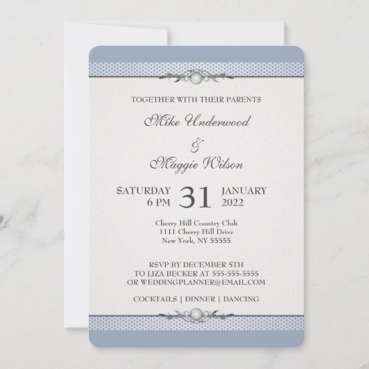 Elegante rand trouwfeest uitnodiging (Voorkant)