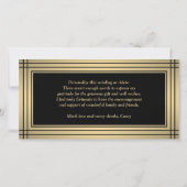 Elegante rand zwart & goud script bedankkaart aankondiging (Achterkant)